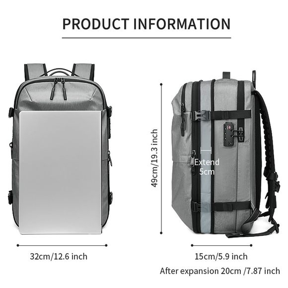 60L Expandable Travel Backpack with Vacuum Pump, Airbag Vacuum Compression, 60L Expandable Travel Backpack with Vacuum Pump, Airbag Vacuum Compression,